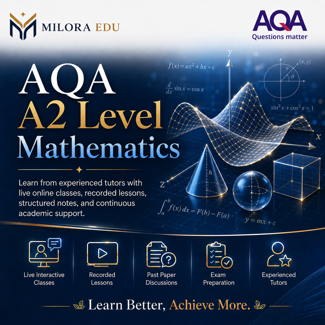 AQA A2 Level Mathematics course